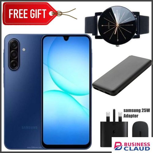 Samsung Galaxy A17, 6.7'' HD+ Display, 4GB RAM + 128GB Storage (Dual Sim), 50MP Camera, 5000mAh Battery - Blue+Web Watch+Power Bank+Adapter