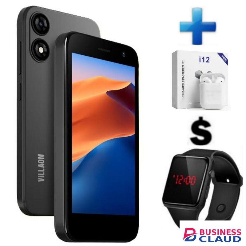 VILLAON V25, DUAL SIM, 3000mAh, 64GB ROM, 4GB(2+2) RAM, 5'' DISPLAY. TYPE C CHARGER - Watch,Pod