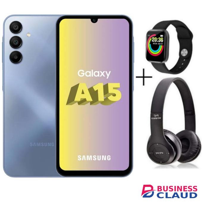 Samsung GALAXY A15, 6.5'' , 6GB RAM + 128GB ROM, (Dual Sim), 50MP, 5000mAh - Blue + Free Gifts