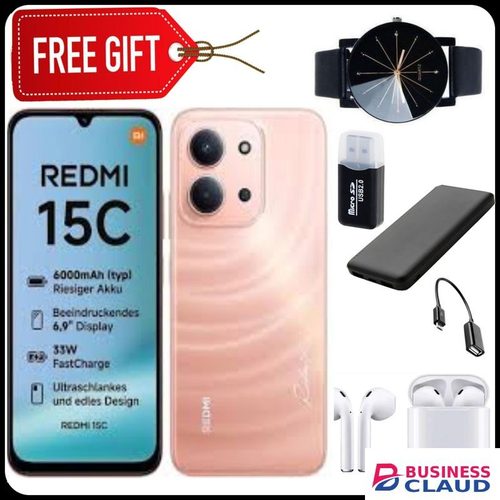 XIAOMI Redmi 15C, 6.9', Up to 8GB Extended RAM + 128GB Storage, 6000 mAh (Dual Sim) 1 Year warranty - WebWatch+Power Bank+Earpods+Cardreader+OTG