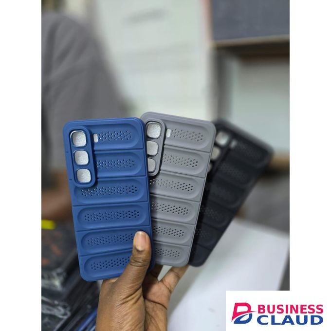 Puffer Jacket Style Phone Case for Infinix Hot 60i – Trendy Textured Design, Shock-Absorbent Protection & Fashionable Grip (Blue)