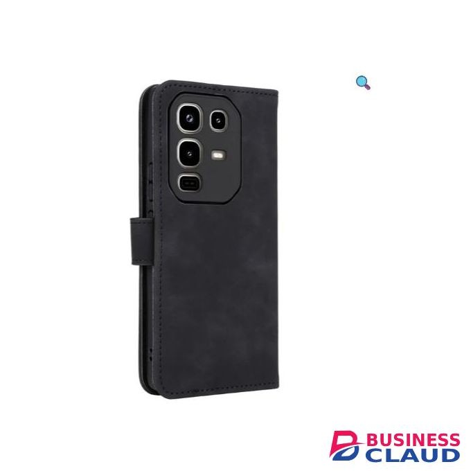 Infinix Hot 50 Pro Plus Phone Case, Retro Leather Flip Wallet Cover with Magnetic Closure, Shockproof Protective Phone Case with Card Slots and Built-in Kickstand (Black)