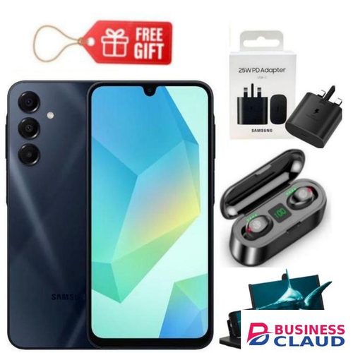 Samsung GALAXY A16, Display 6.7'',Storage 256GB ROM + 8GB RAM -(DUAL SIM) 50MP,4G, 5000mAh, Black+ Magnifier & F9 Earbuds & Adapter