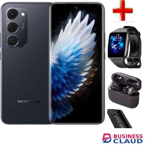 Tecno Spark 40 PRO, 6.78'' Display,128GB Storage+ 8GB RAM (Dual) 50MP, 5200 MAh+ 1YEAR WARRANTY+GIFTS-BLACK