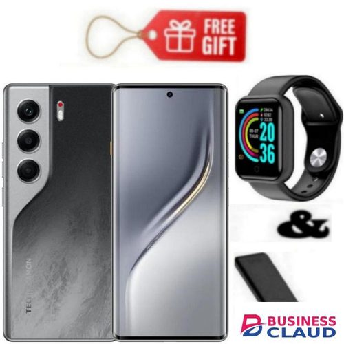 Tecno Camon 40 Pro, Display 6.78'', Storage 256GB ROM+ 8GB RAM, 4G (Dual Sim) 5200mAh, Black + Smartwatch & Power bank