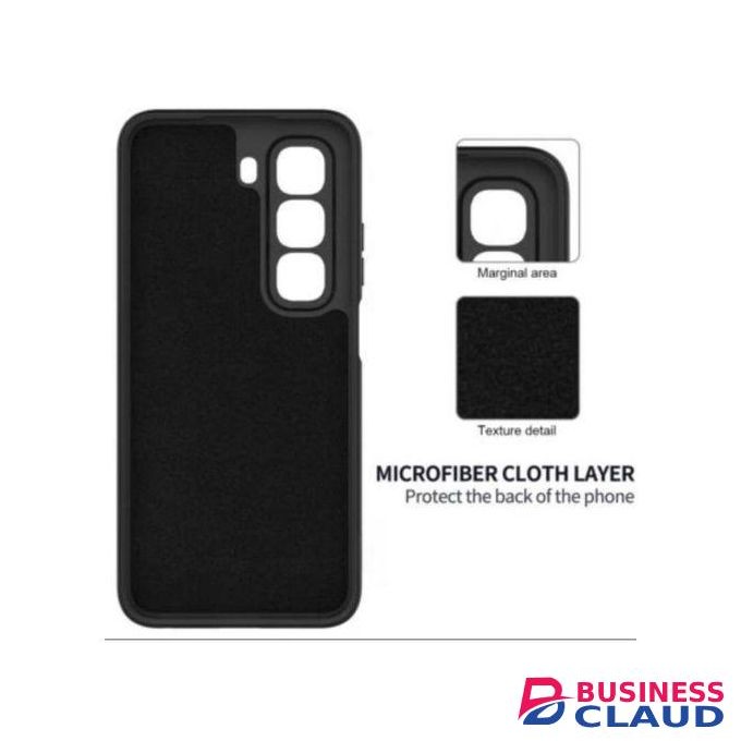 Infinix Hot 60 Pro+ Best Quality Textured Silicone Shockproof Soft Phone Cover – Slim, Durable & Stylish Protection in Black