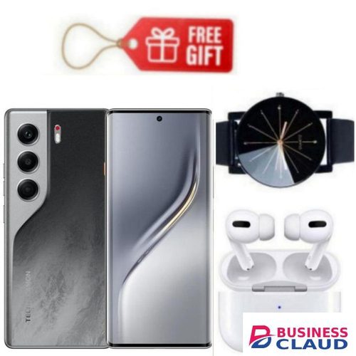 Tecno Camon 40 Pro, Display 6.78'', Storage 256GB ROM+ 8GB RAM, 4G (Dual Sim) 5200mAh, Black + Watch & Air Pods