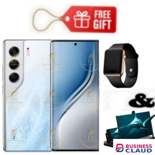 Tecno Camon 40 Pro, Display 6.78'', Storage 256GB ROM+ UP To 16GB RAM, 4G (Dual Sim) 5200mAh, Glacier White+ Watch & Magnifier