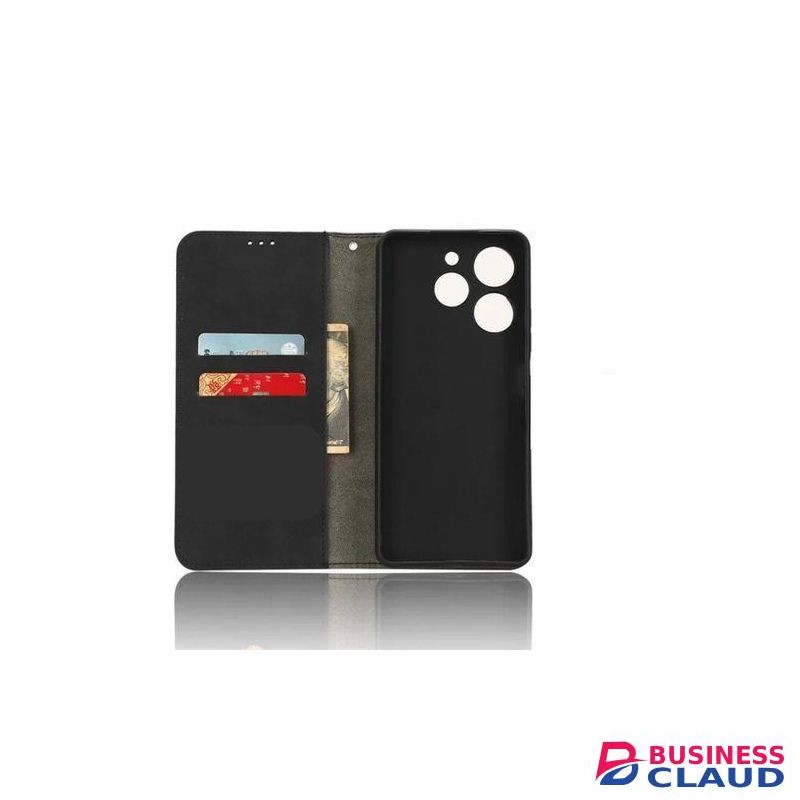 Infinix Hot 30i Wallet Black Retro Leather All-Round Protection Flip Cover Case, Protective Phone Cover with Enhanced Storage