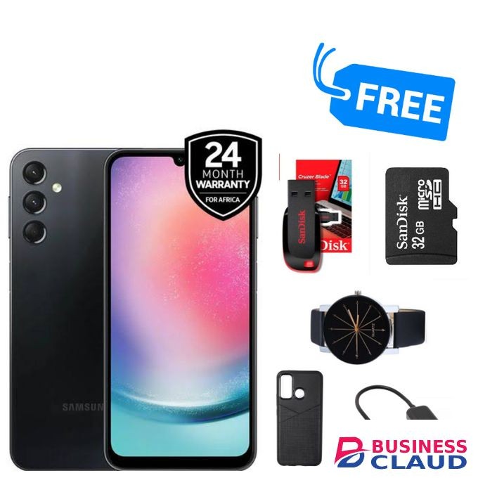 Samsung Galaxy A24 4G, 6.5"SCREEN (128GB + 4GB) (Dual SIM)DISK,CARD,WATCH,OTG & COVER