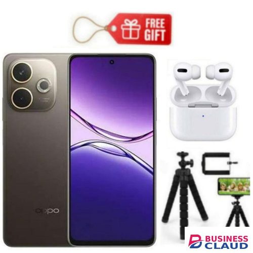 Oppo A5 Pro, Display 6.67", Storage 256GB ROM + 8GB RAM, 4G (Dual Sim) 5800mAh, Brown+ Air Pods & Tripod Stand