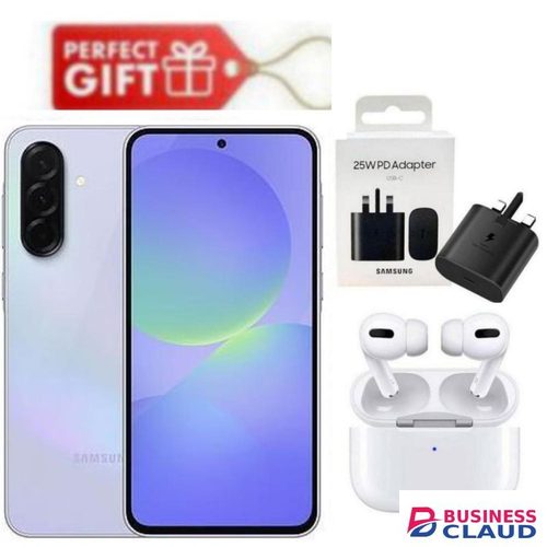 Samsung Galaxy A36 5G, Display 6.7", Storage 256GB + 8GB RAM (Dual SIM) 4G, 50MP, 5000mAh- Lavender+ Adapter & Air Pods