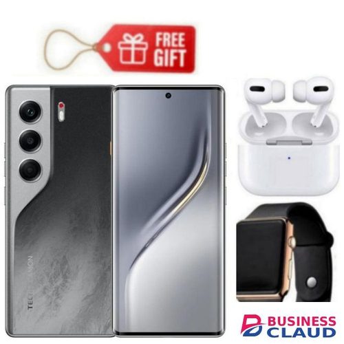 Tecno Camon 40 Pro, Display 6.78'', Storage 256GB ROM+ UP To 16GB RAM, 4G (Dual Sim) 5200mAh, Black + Air pods & Watch