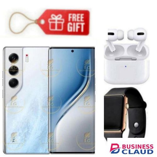 Tecno Camon 40 Pro, Display 6.78'', Storage 256GB ROM+ UP To 16GB RAM, 4G (Dual Sim) 5200mAh, Glacier White+ Watch & Airpods
