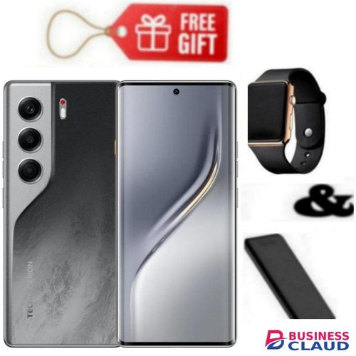 Tecno Camon 40 Pro, Display 6.78'', Storage 256GB ROM+ 8GB RAM, 4G (Dual Sim) 5200mAh, Black + Watch & Power bank