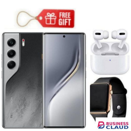 Tecno Camon 40 Pro, Display 6.78'', Storage 256GB ROM+ UP To 16GB RAM, 4G (Dual Sim) 5200mAh, Black + Watch & Air pods