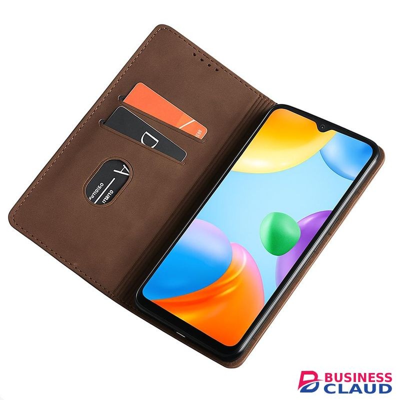Infinix Hot 50 Pro Plus Premium Leather Flip Wallet Magnetic Cover Case, Protective Phone Cover with Card Slots, Kickstand and Magnetic Closure, Brown