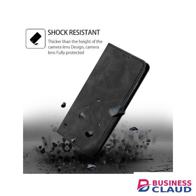Infinix Hot 50 Pro Plus Premium Leather Flip Wallet Magnetic Cover Case, Protective Phone Cover with Card Slots, Kickstand and Magnetic Closure, Black
