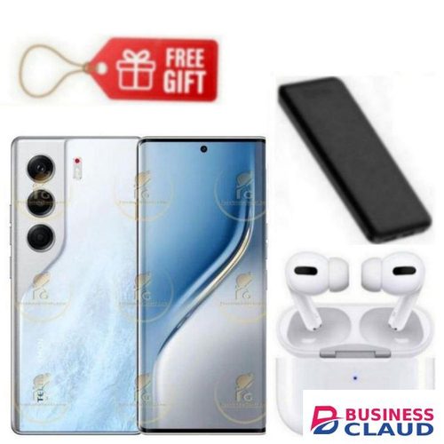 Tecno Camon 40 Pro, Display 6.78'', Storage 256GB ROM+ UP To 16GB RAM, 4G (Dual Sim) 5200mAh, Glacier White+ Airpods & Power Bank