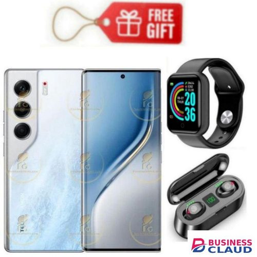 Tecno Camon 40 Pro, Display 6.78'', Storage 256GB ROM+ UP To 16GB RAM, 4G (Dual Sim) 5200mAh, Glacier White+ Smart Watch & F9 Earbuds