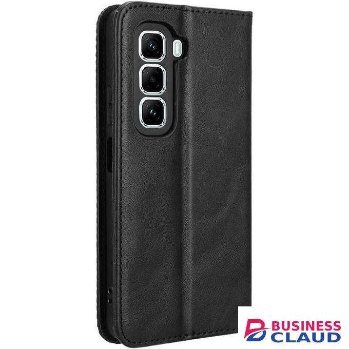 Wallet Black Retro Leather Flip All-Round Protection Cover Case for Infinix Hot 60 Pro+ (Hot 60 Pro Plus)