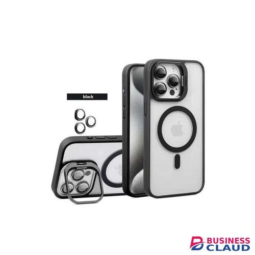 Magnetic phone case for iPhone 11 pro max Case, Full-Body Shockproof MagSafe Case, Built-in Stash Stand, 1 Set of Individual Lens Protectors