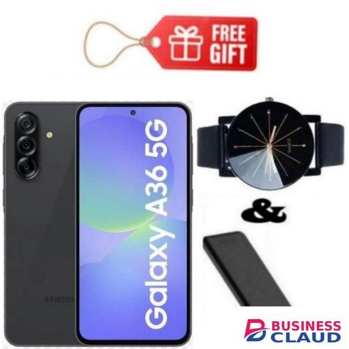 Samsung Galaxy A36 5G, Display 6.7", Storage 256GB + 8GB RAM (Dual SIM) 4G, 50MP, 5000mAh- Black+ Power Bank & Watch