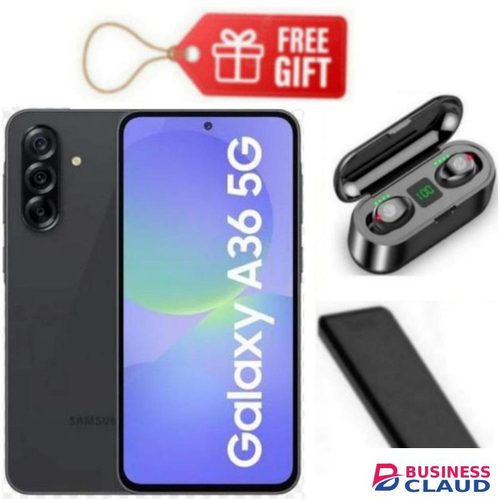 Samsung Galaxy A36 5G, Display 6.7", Storage 256GB + 8GB RAM (Dual SIM) 4G, 50MP, 5000mAh- Black+ Power Bank & F9 Earbuds