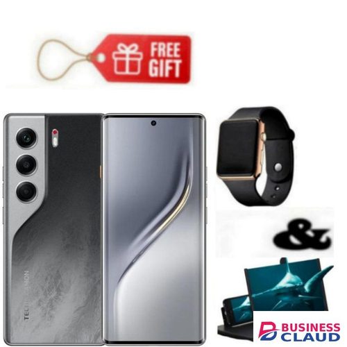 Tecno Camon 40 Pro, Display 6.78'', Storage 256GB ROM+ 8GB RAM, 4G (Dual Sim) 5200mAh, Black + Watch & Magnifier