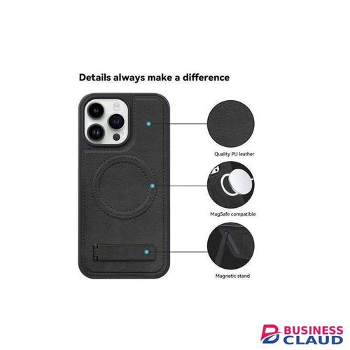 For iphone 13 Pro Case with Stand, Luxury Business Genuine Leather Magsafe Magnetic Kickstand Phone Case for iphone 13 Pro