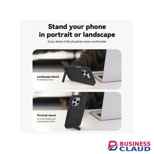 For iphone 16 Pro Case with Stand, Luxury Business Genuine Leather Magsafe Magnetic Kickstand Phone Case for iphone 16 Pro