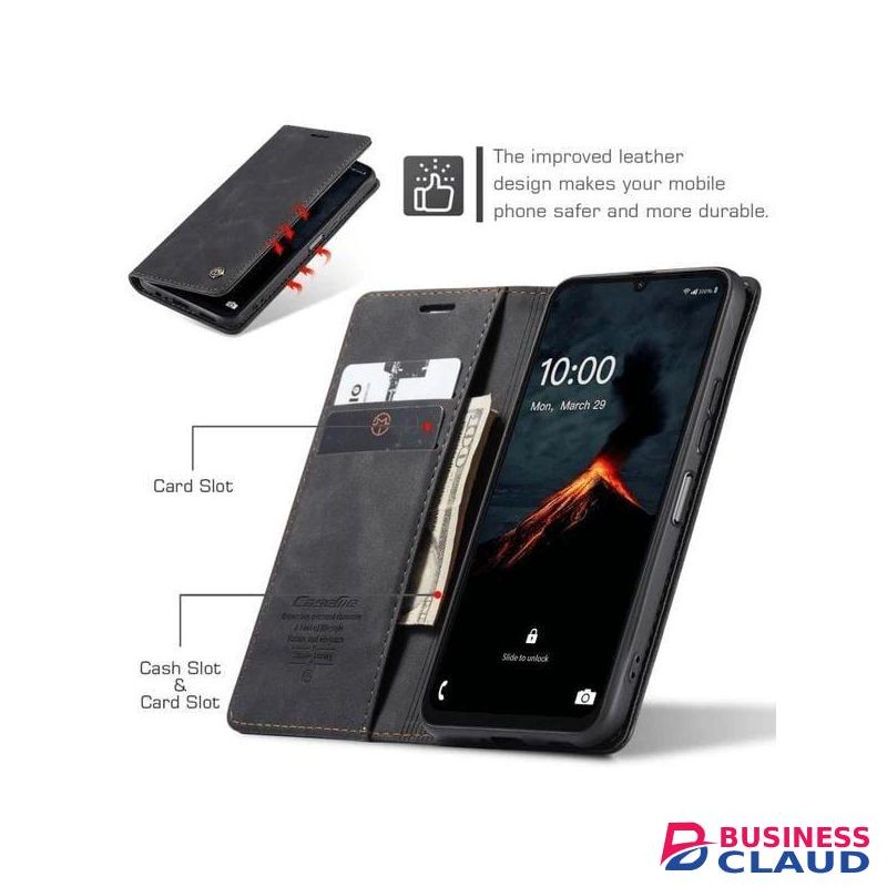 INFINIX HOT 50 PRO caseme leather flip case (black leather flip cover for infinix hot 50 pro