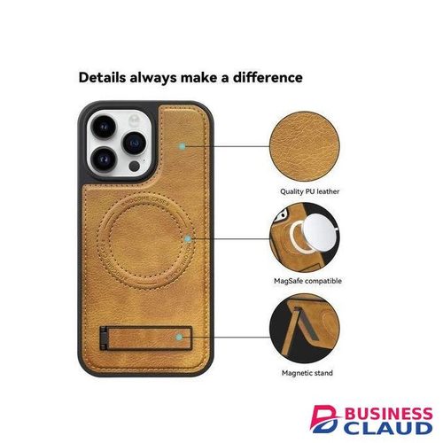 For iphone 11 Pro Max Case with Stand, Luxury Business Genuine Leather Magsafe Magnetic Kickstand Phone Case for iphone 11 Pro Max