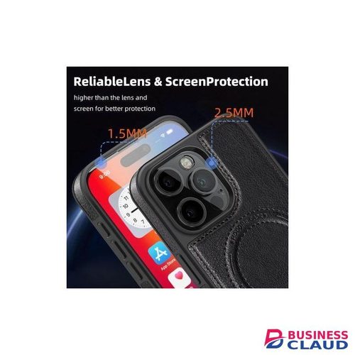For iPhone 16 Pro Case Compatible with Magsafe Wireless Charging Leather Stand Magnetic Kickstand Rugged Protection for iPhone 16 Pro Phone Case