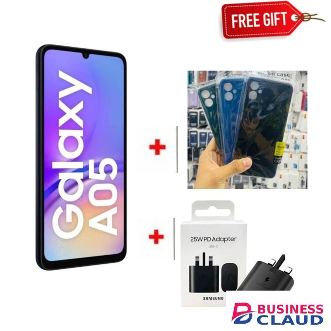 Samsung Galaxy A05, 6.7", 4GB RAM + 64GB, 5000mAh, Black (1YR WRTY)+Free Gifts