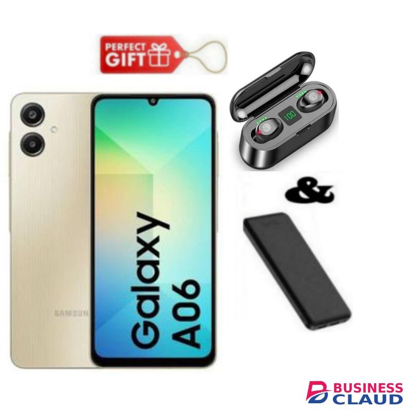 Samsung Galaxy A06, 6.7", 4GB RAM +64GB ROM (Dual SIM), 5000mAh + Power Bank & F9 Earbuds