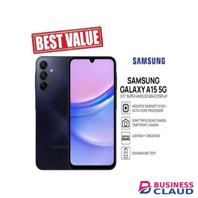 Samsung Galaxy A15, 6.5'' Display, 4GB RAM + 128GB ROM (Dual Sim) 50MP, 5000mAh
