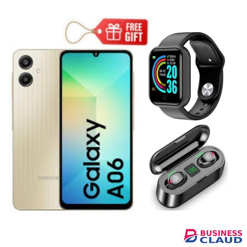 Samsung Galaxy A06, 6.7", 64GB + 4GB RAM (Dual SIM), 5000mAh + Smart Watch & F9 Earbuds