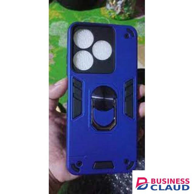 Infinix Hot 30 Play Shockproof Hybrid Armor Magnetic Ring Stand Cover Case _ Blue..