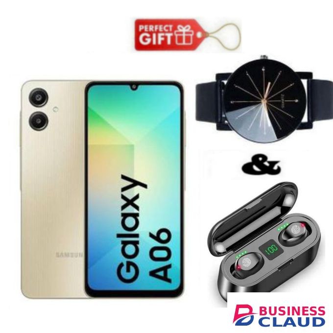 Samsung Galaxy A06, 6.7", 64GB ROM + 4GB RAM (Dual SIM), 5000mAh + Web Watch & F9 Earbuds