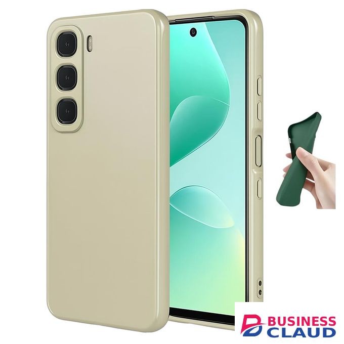Soft Silicone Slim Fit Cover Anti-Scratch Shockproof Case for Infinix Hot 60 Pro - Beige