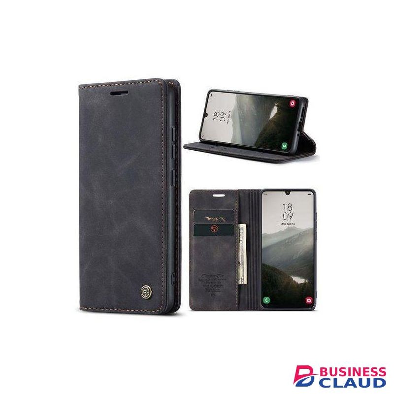 Caseme INFINIX HOT 50 LEATHER FLIP CASE WITH MAGNETIC CLOSURE, KICKSTAND AND ARD POCKETS (BLACK)