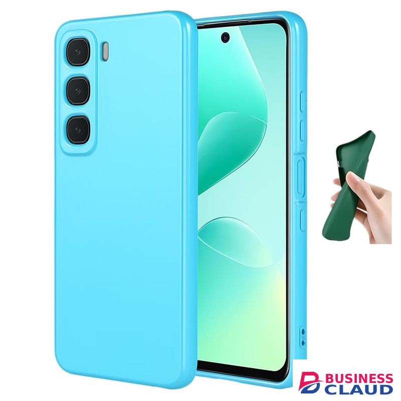 Soft Silicone Slim Fit Cover Anti-Scratch Shockproof Case for Infinix Hot 60 Pro - Light Blue