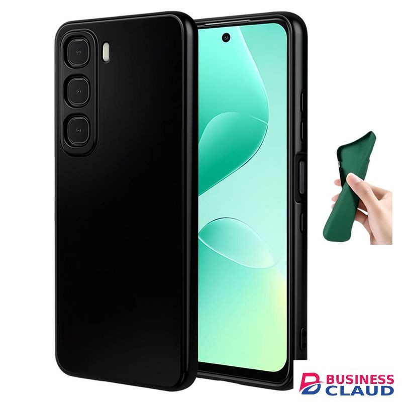Soft Silicone Slim Fit Cover Anti-Scratch Shockproof Case for Infinix Hot 60 Pro - Black