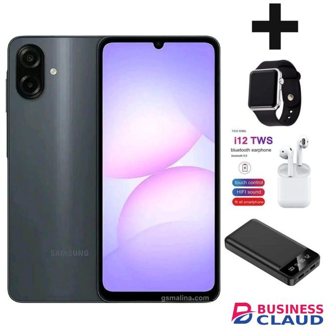 Samsung A07 DISPLAY 6.7 INCHES 4GB RAM + 64GB ROM DUAL WATCH I12 POWER BANK