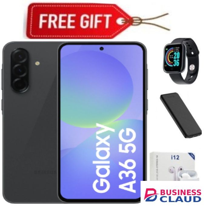 Samsung Galaxy A36 5G, 6.6", 128GB + 6GB RAM (Dual SIM), 50mAh, 5000mAh - Black+FreeBies