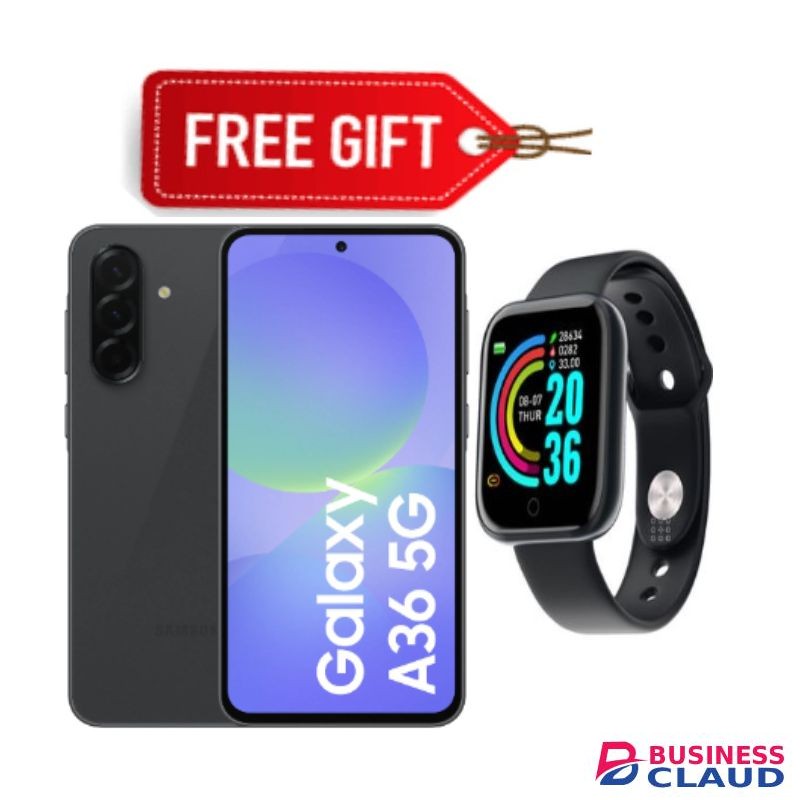 Samsung Galaxy A36 5G, 6.6", 256GB + 8GB RAM (Dual SIM), 50mAh, 5000mAh - Black+smartwatch