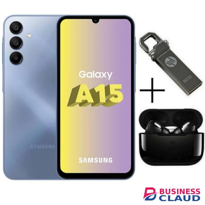 Samsung GALAXY A15, 6.5'' , 8GB RAM + 256GB ROM, (Dual Sim), 50MP, 5000mAh - Blue + Free Gifts