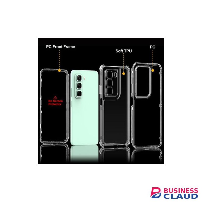 Case For Infinix Hot 50 4G Transparent 3-Layer Protective Bumper Case