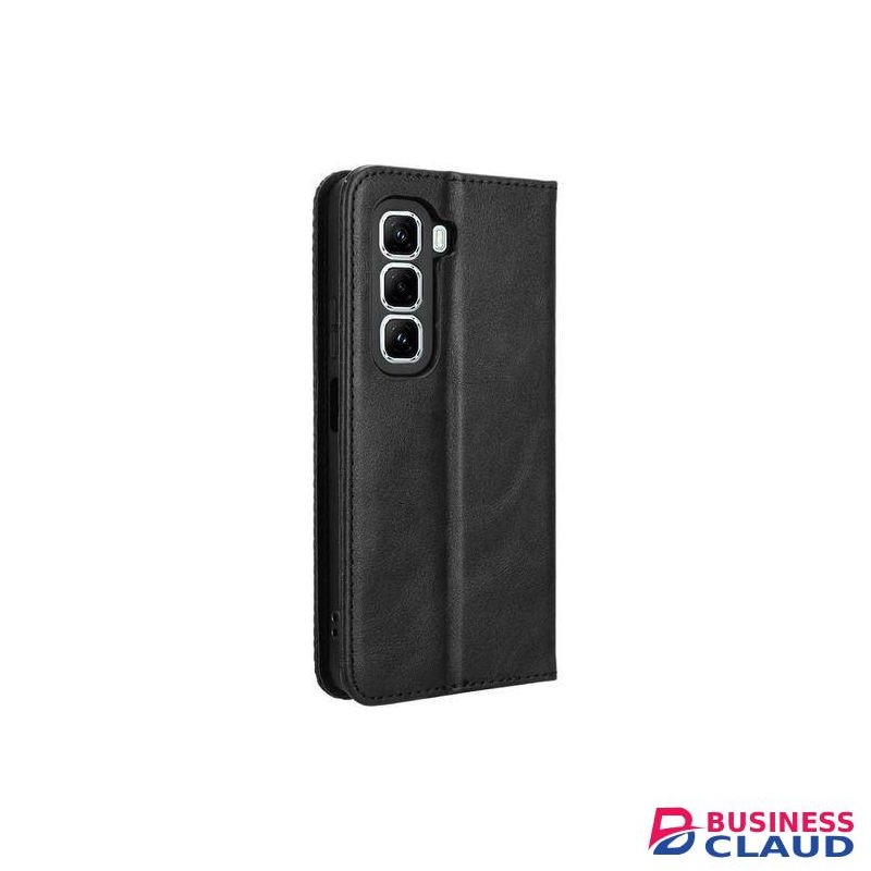 Wallet Black Retro Leather Flip All-Round Protection Cover Case For Infinix Hot 50 Pro+ (Hote 50 Pro Plus)